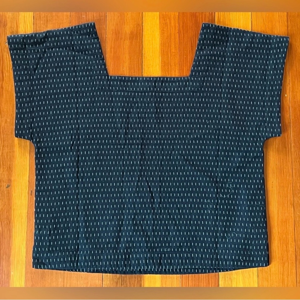 NWT Madewell Black Jacquard Square Neck Too. Black Size Medium. Stitch Pattern. - Picture 5 of 6